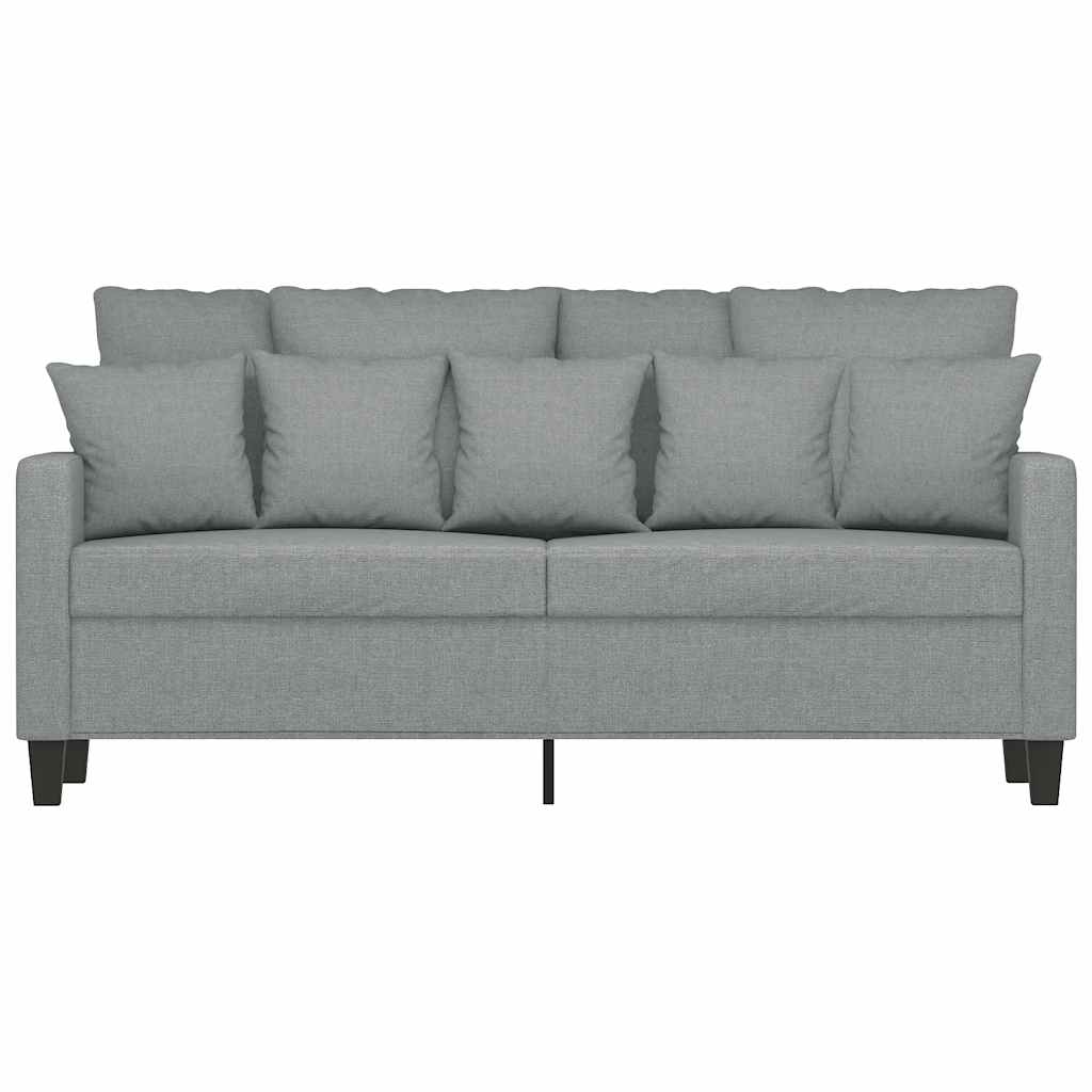 vidaXL Sofa 2-osobowa, jasnoszara, 140 cm, tapicerowana tkaniną