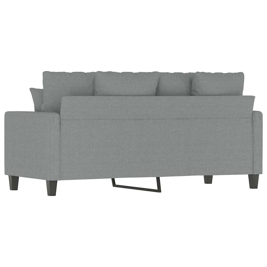 vidaXL Sofa 2-osobowa, jasnoszara, 140 cm, tapicerowana tkaniną