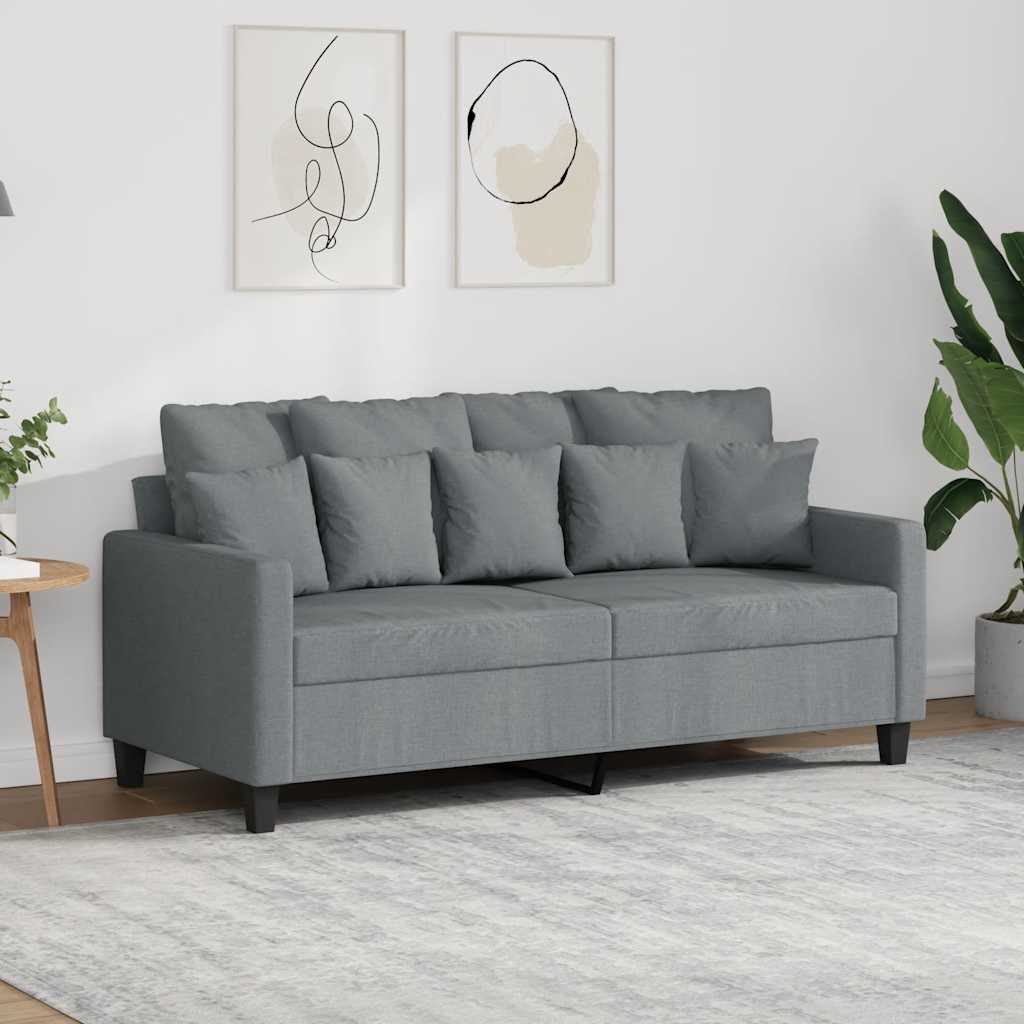 vidaXL Sofa 2-osobowa, jasnoszara, 140 cm, tapicerowana tkaniną