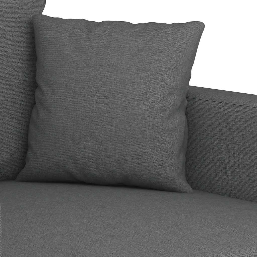 vidaXL Sofa 2-osobowa, ciemnoszara, 140 cm, tapicerowana tkaniną