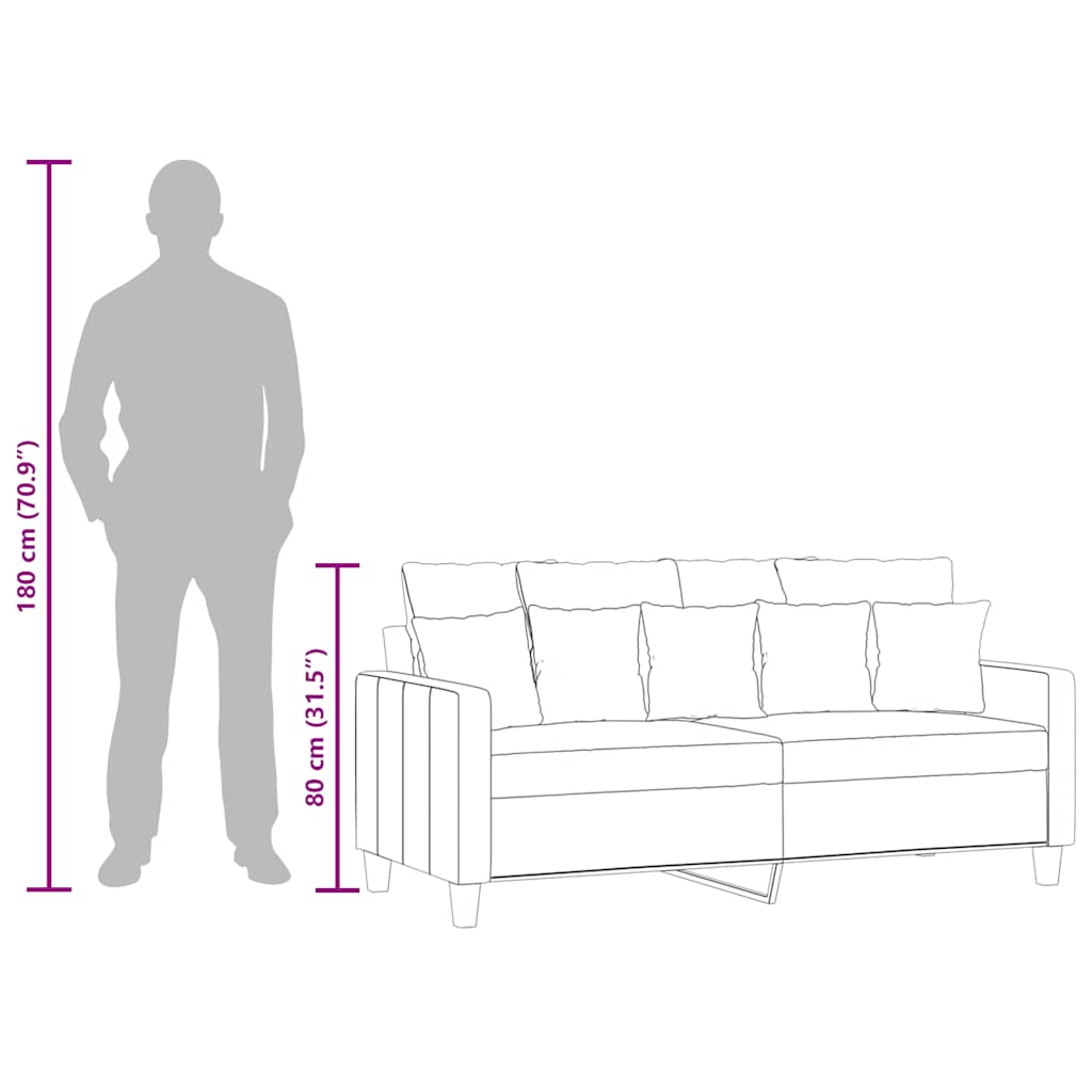 vidaXL Sofa 2-osobowa, ciemnoszara, 140 cm, tapicerowana tkaniną
