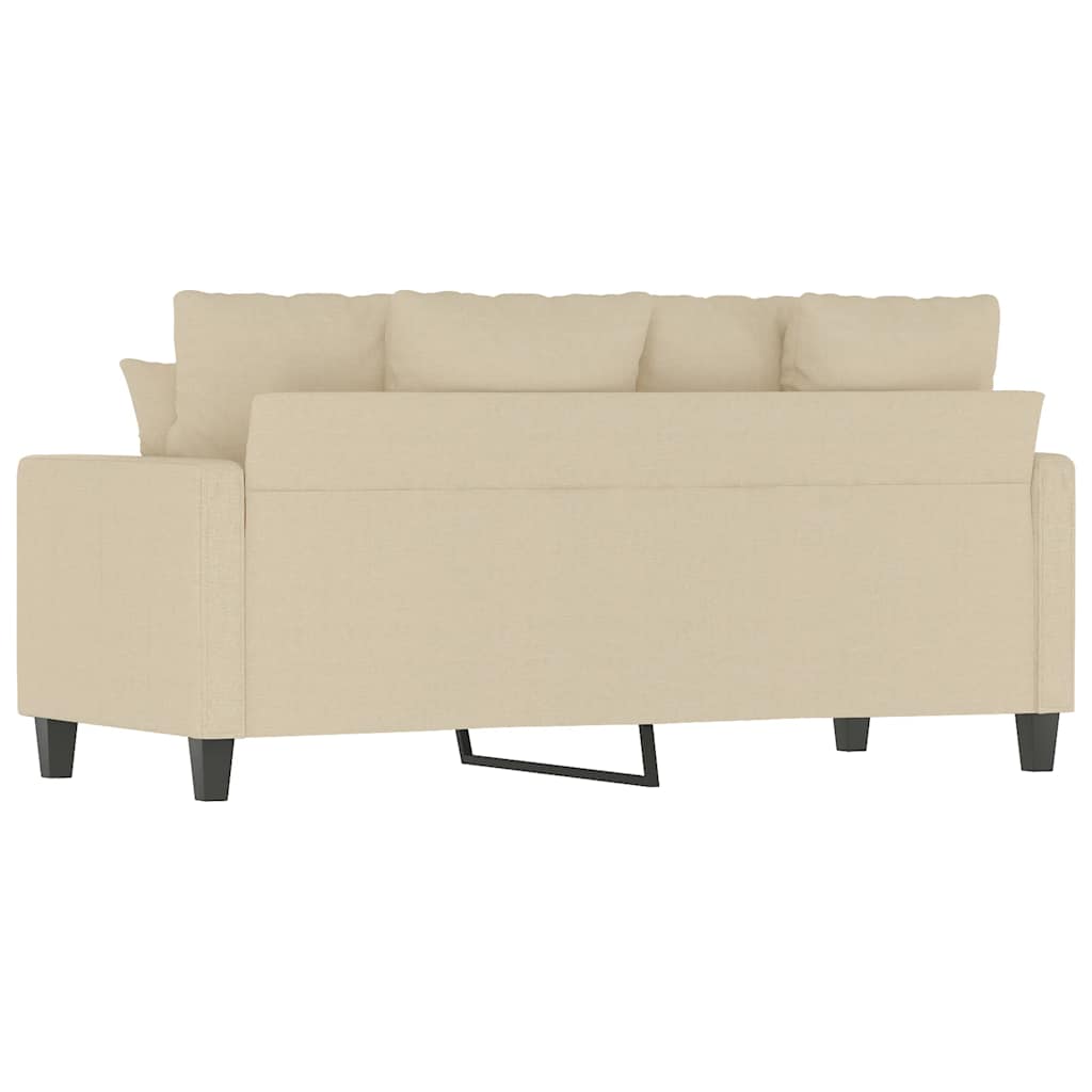 vidaXL 2-osobowa sofa, kremowa, 140 cm, tapicerowana tkaniną