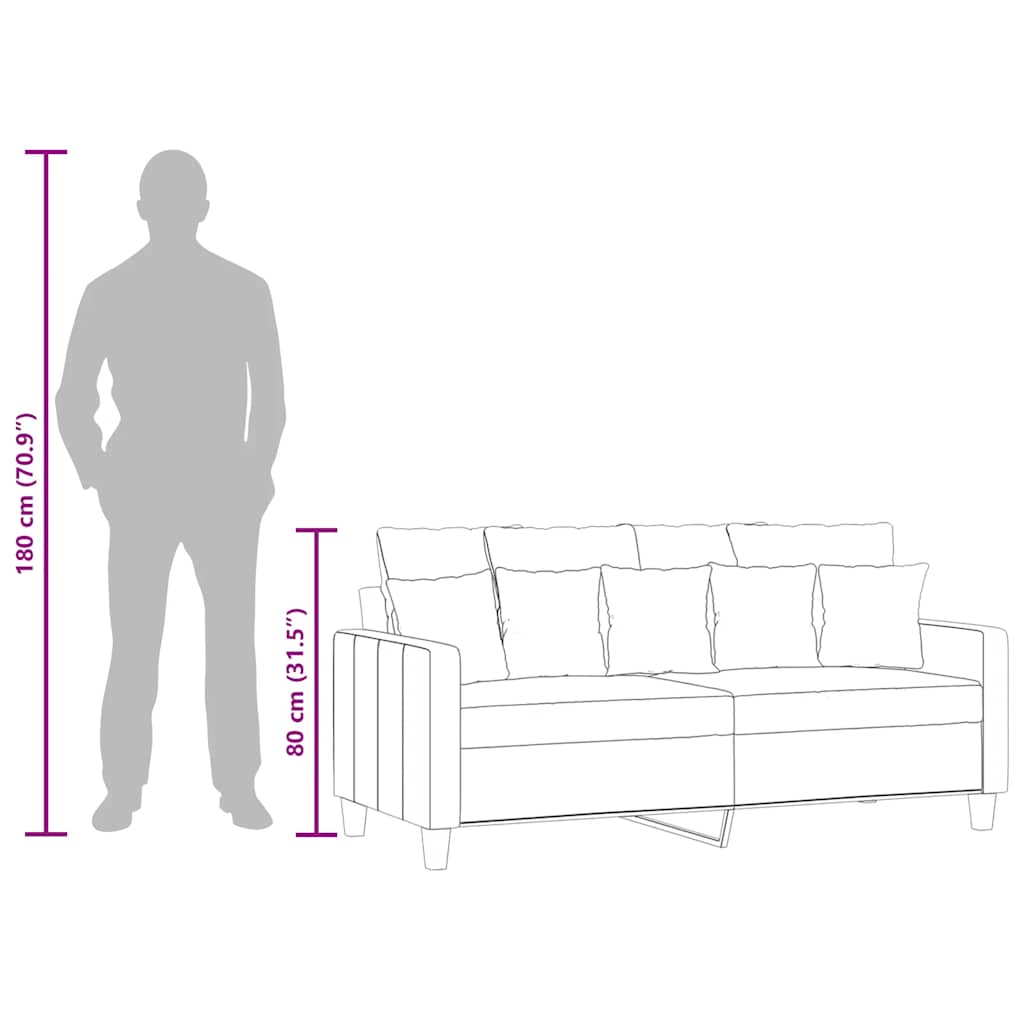 vidaXL 2-osobowa sofa, kremowa, 140 cm, tapicerowana tkaniną