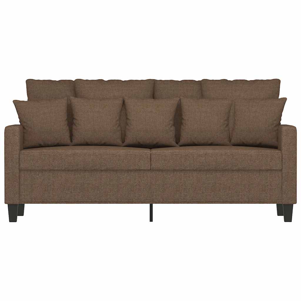 vidaXL Sofa 2-osobowa, brązowa, 140 cm, tapicerowana tkaniną