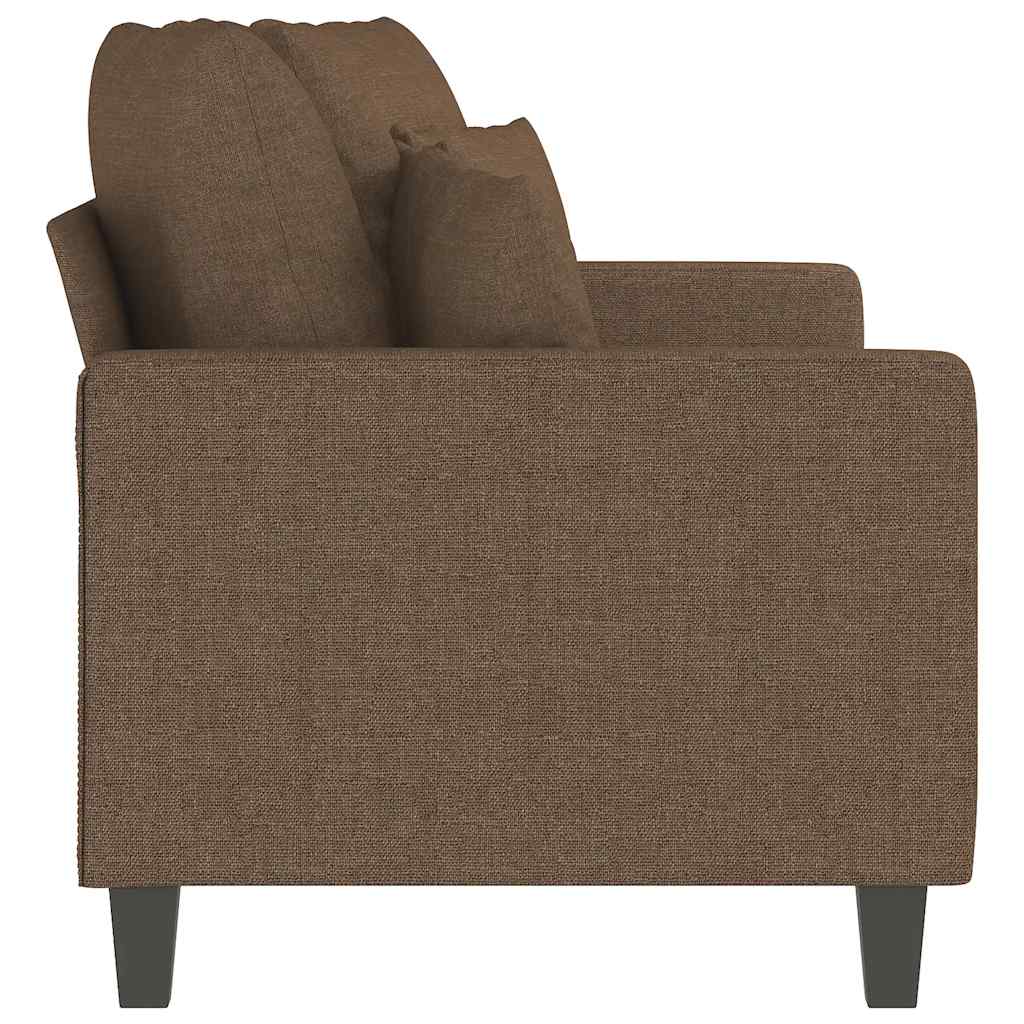 vidaXL Sofa 2-osobowa, brązowa, 140 cm, tapicerowana tkaniną
