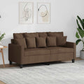 vidaXL Sofa 2-osobowa, brązowa, 140 cm, tapicerowana tkaniną