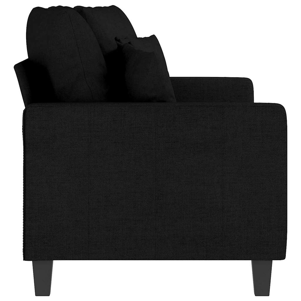 vidaXL Sofa 2-osobowa, czarna, 140 cm, tapicerowana tkaniną