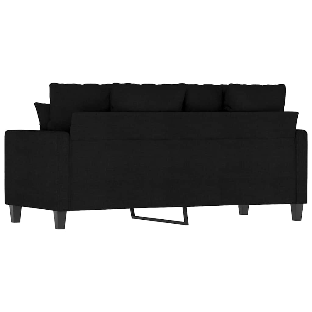 vidaXL Sofa 2-osobowa, czarna, 140 cm, tapicerowana tkaniną