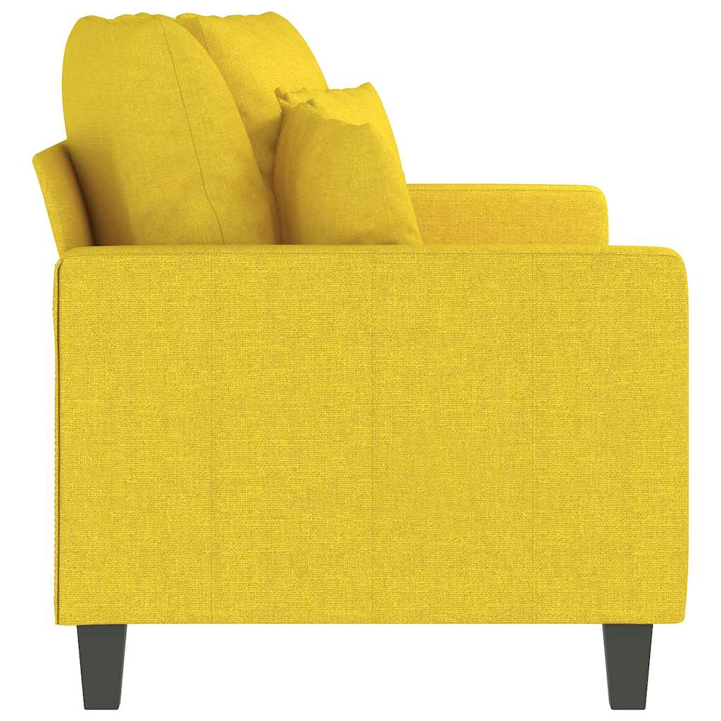 vidaXL Sofa 2-osobowa, jasnożółta, 140 cm, tapicerowana tkaniną