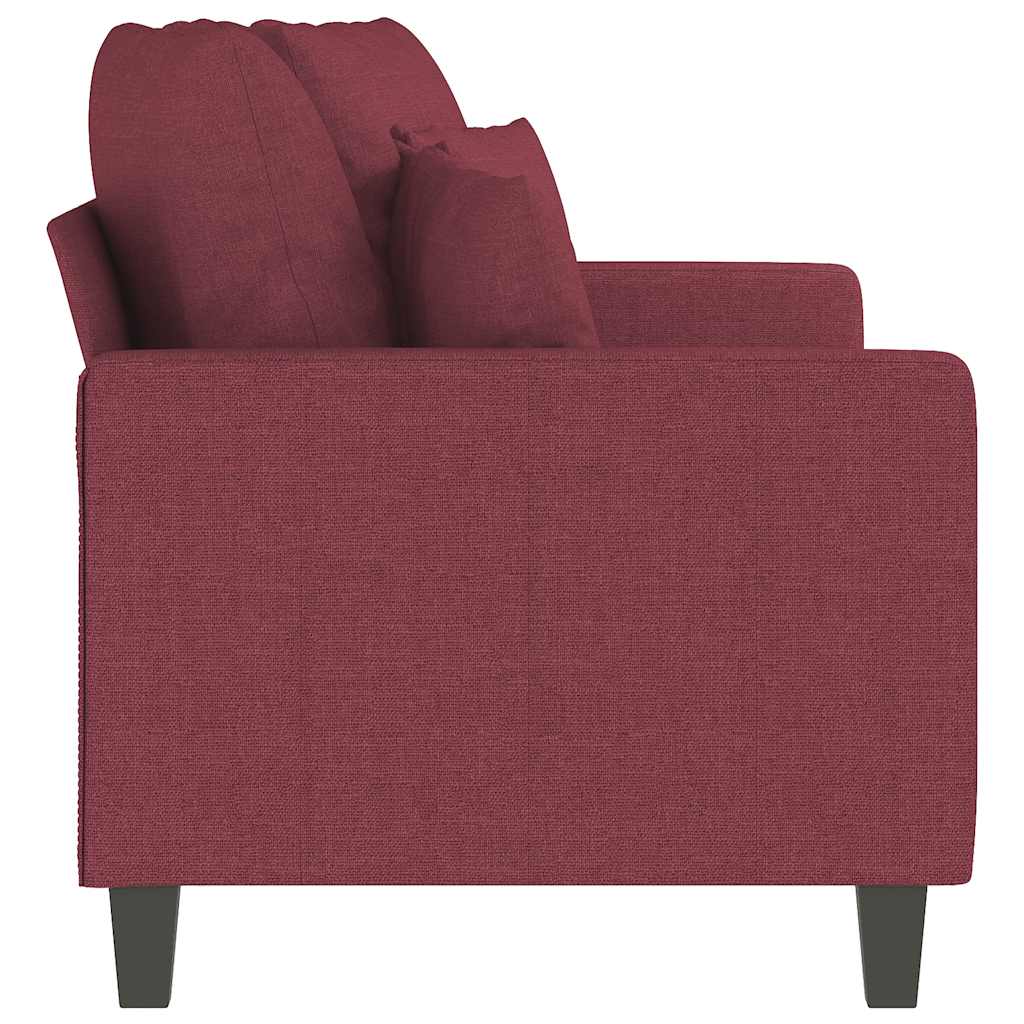 vidaXL Sofa 2-osobowa, winna czerwień, 140 cm, tapicerowana tkaniną