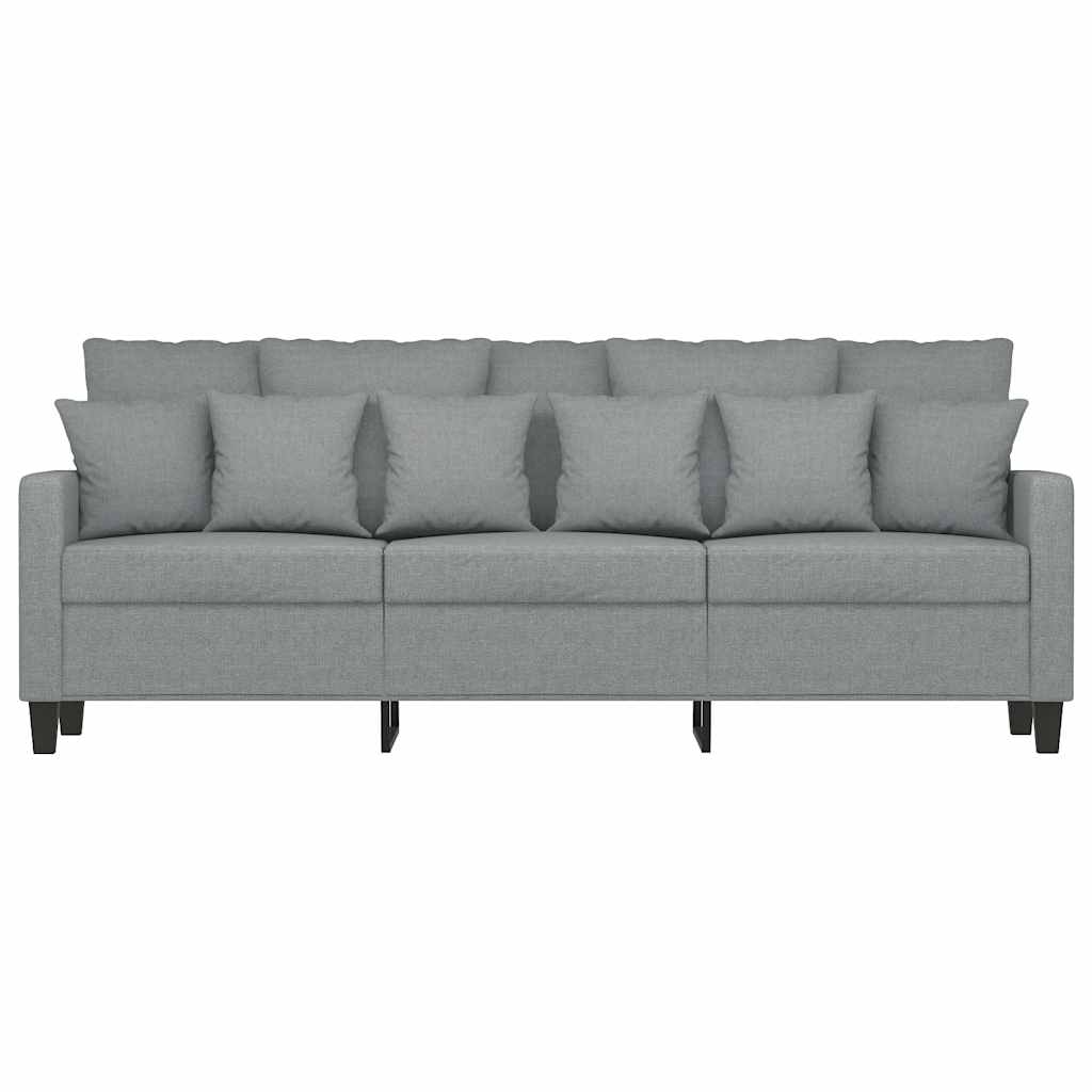 vidaXL Sofa 3-osobowa, jasnoszara, 180 cm, tapicerowana tkaniną