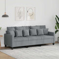 vidaXL Sofa 3-osobowa, jasnoszara, 180 cm, tapicerowana tkaniną