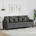 vidaXL Sofa 3-osobowa, ciemnoszara, 180 cm, tapicerowana tkaniną