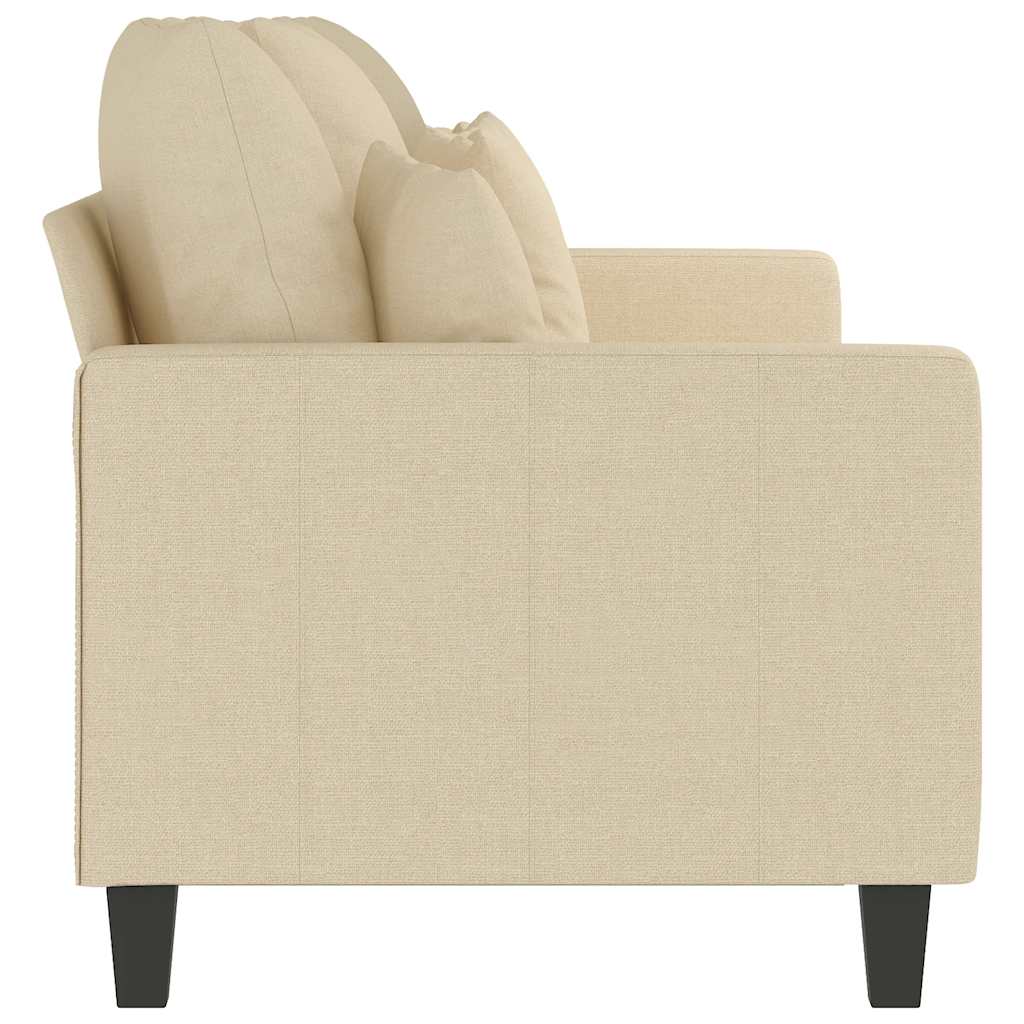 vidaXL 3-osobowa sofa, kremowa, 180 cm, tapicerowana tkaniną