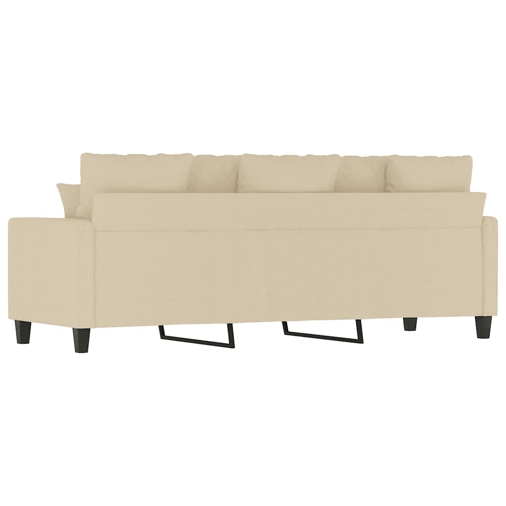 vidaXL 3-osobowa sofa, kremowa, 180 cm, tapicerowana tkaniną