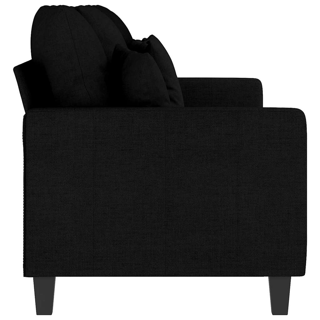 vidaXL Sofa 3-osobowa, czarna, 180 cm, tapicerowana tkaniną