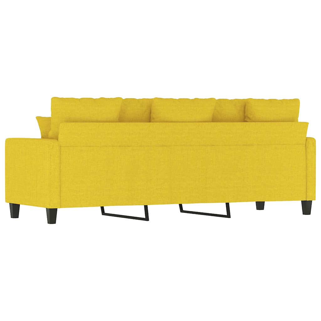 vidaXL Sofa 3-osobowa, jasnożółta, 180 cm, tapicerowana tkaniną