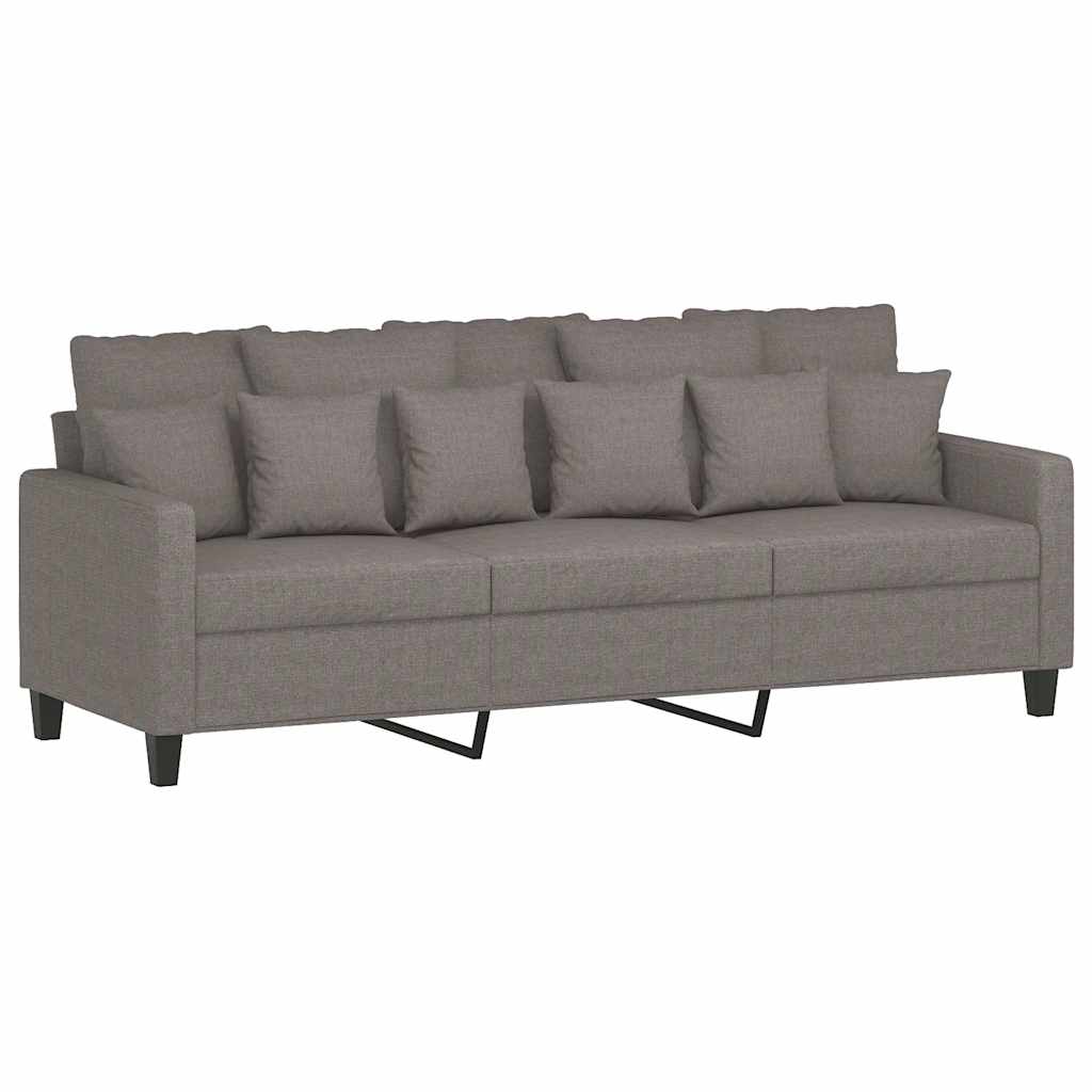 vidaXL Sofa 3-osobowa, kolor taupe, 180 cm, tapicerowana tkaniną