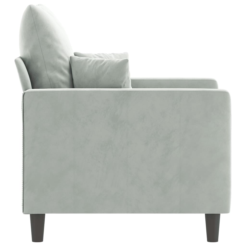 vidaXL Fotel, jasnoszary, 60 cm, obity aksamitem