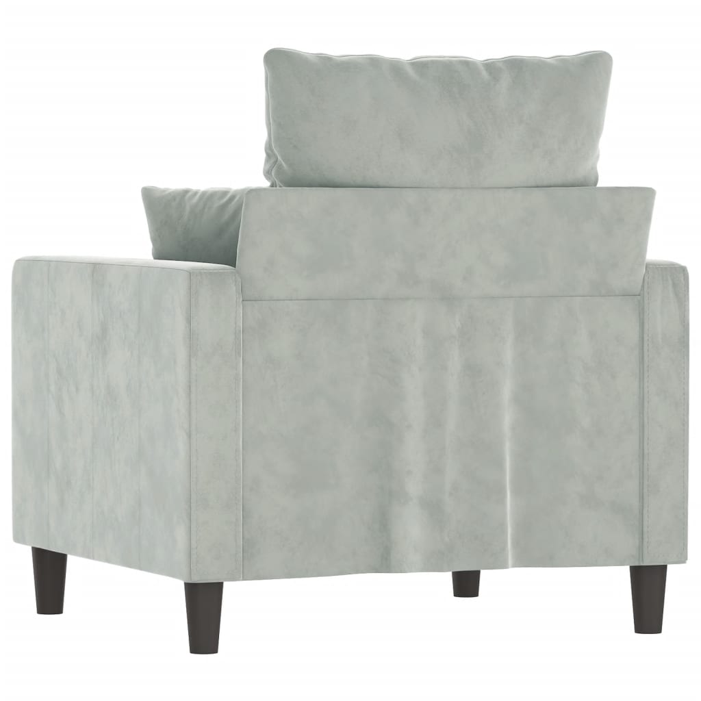 vidaXL Fotel, jasnoszary, 60 cm, obity aksamitem