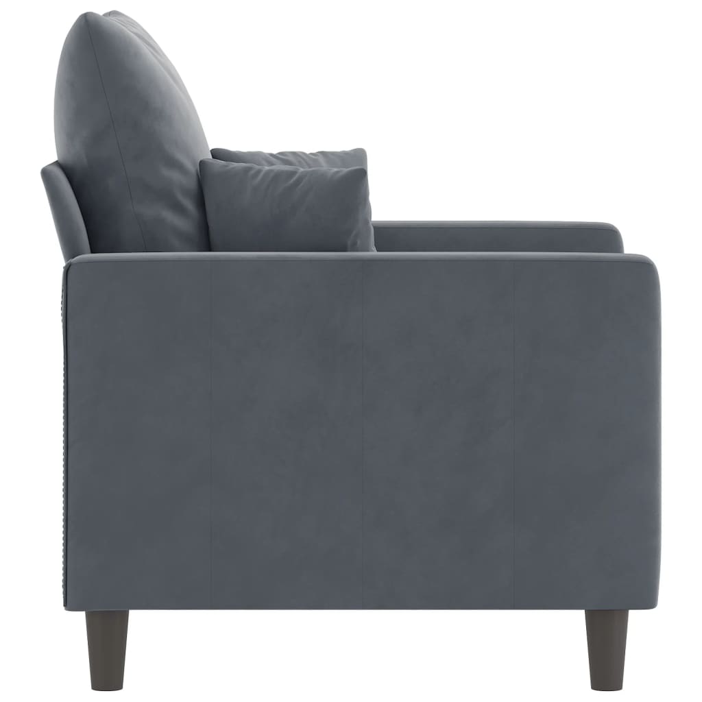 vidaXL Fotel, ciemnoszary, 60 cm, obity aksamitem