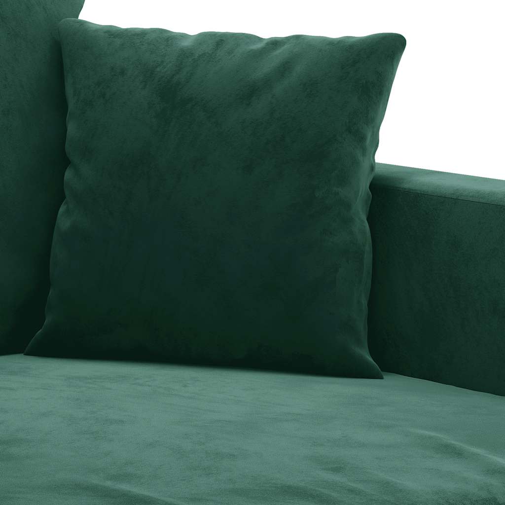vidaXL Fotel, ciemnozielony, 60 cm, obity aksamitem