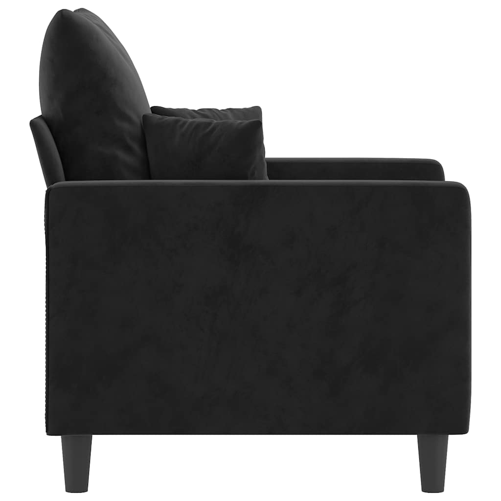 vidaXL Fotel, czarny, 60 cm, obity aksamitem
