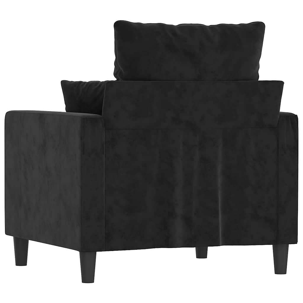 vidaXL Fotel, czarny, 60 cm, obity aksamitem