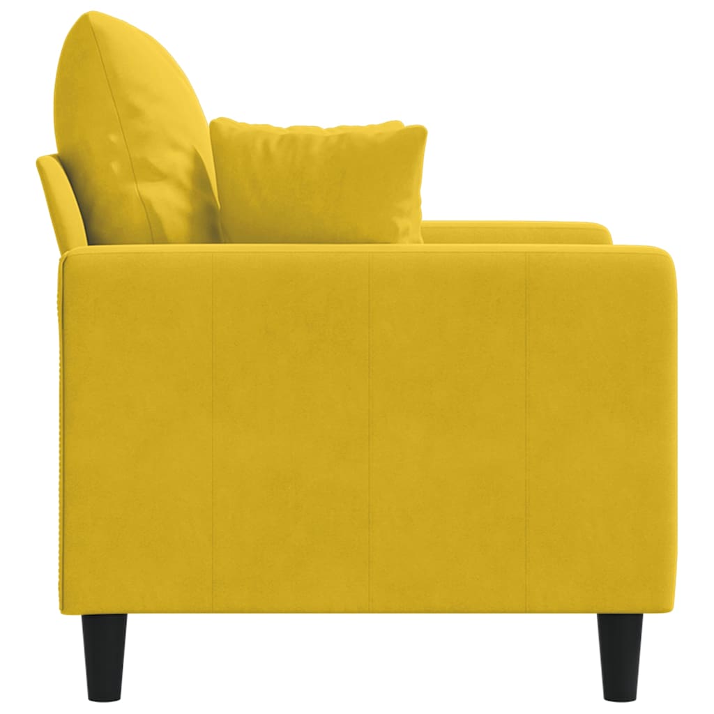 vidaXL Fotel, żółty, 60 cm, obity aksamitem