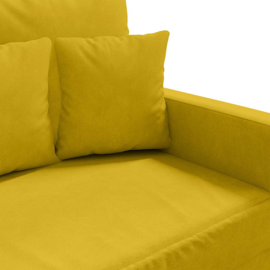 vidaXL Fotel, żółty, 60 cm, obity aksamitem