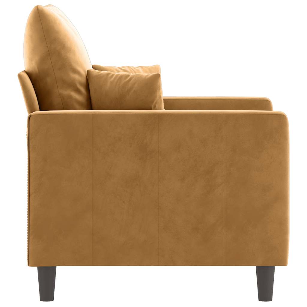 vidaXL Fotel, brązowy, 60 cm, obity aksamitem