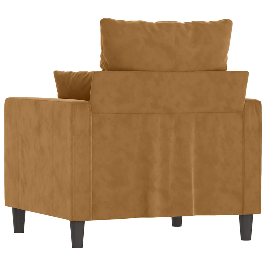 vidaXL Fotel, brązowy, 60 cm, obity aksamitem