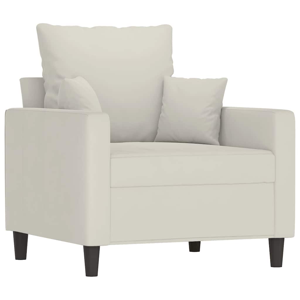 vidaXL Fotel, kremowy, 60 cm, obity aksamitem