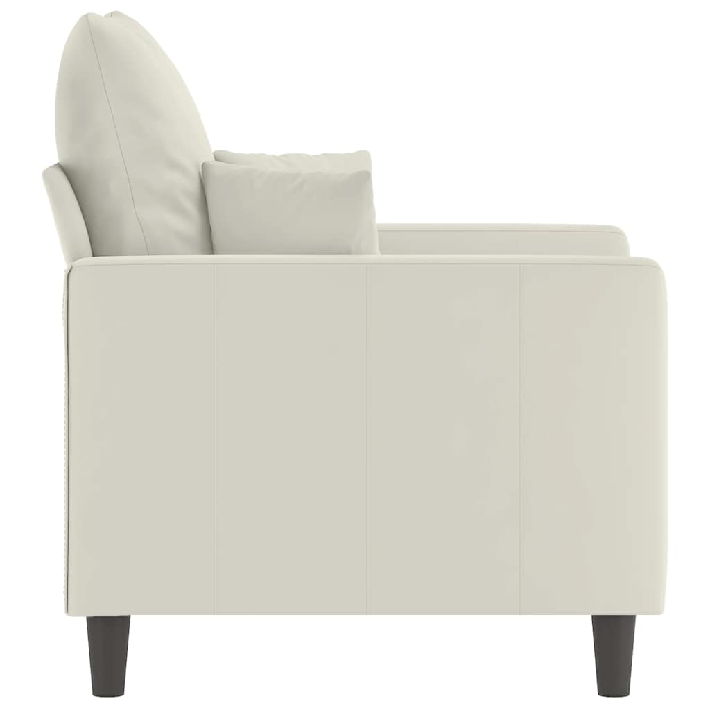 vidaXL Fotel, kremowy, 60 cm, obity aksamitem