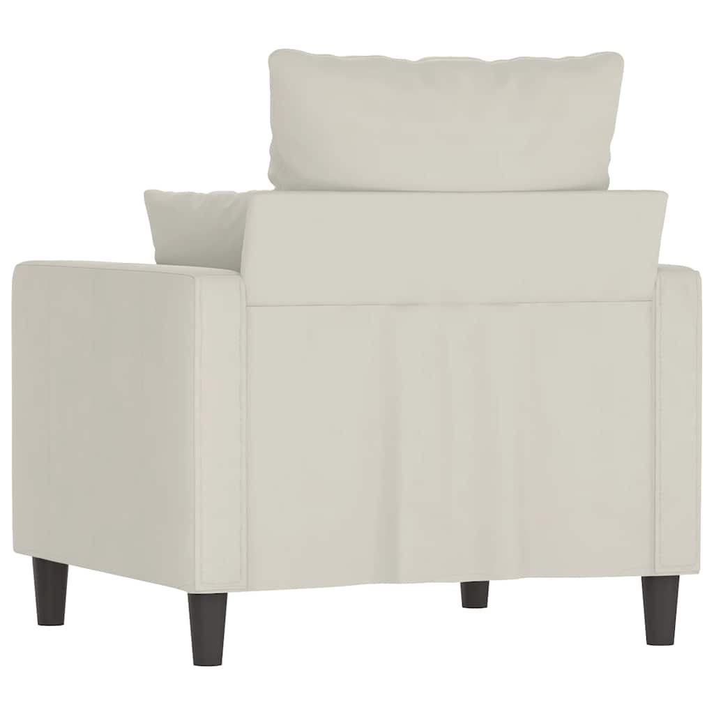 vidaXL Fotel, kremowy, 60 cm, obity aksamitem