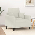 vidaXL Fotel, kremowy, 60 cm, obity aksamitem