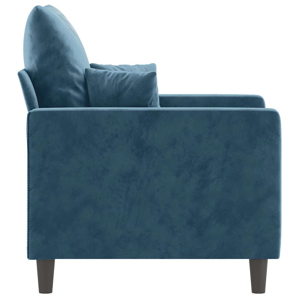 vidaXL Fotel, niebieski, 60 cm, obity aksamitem