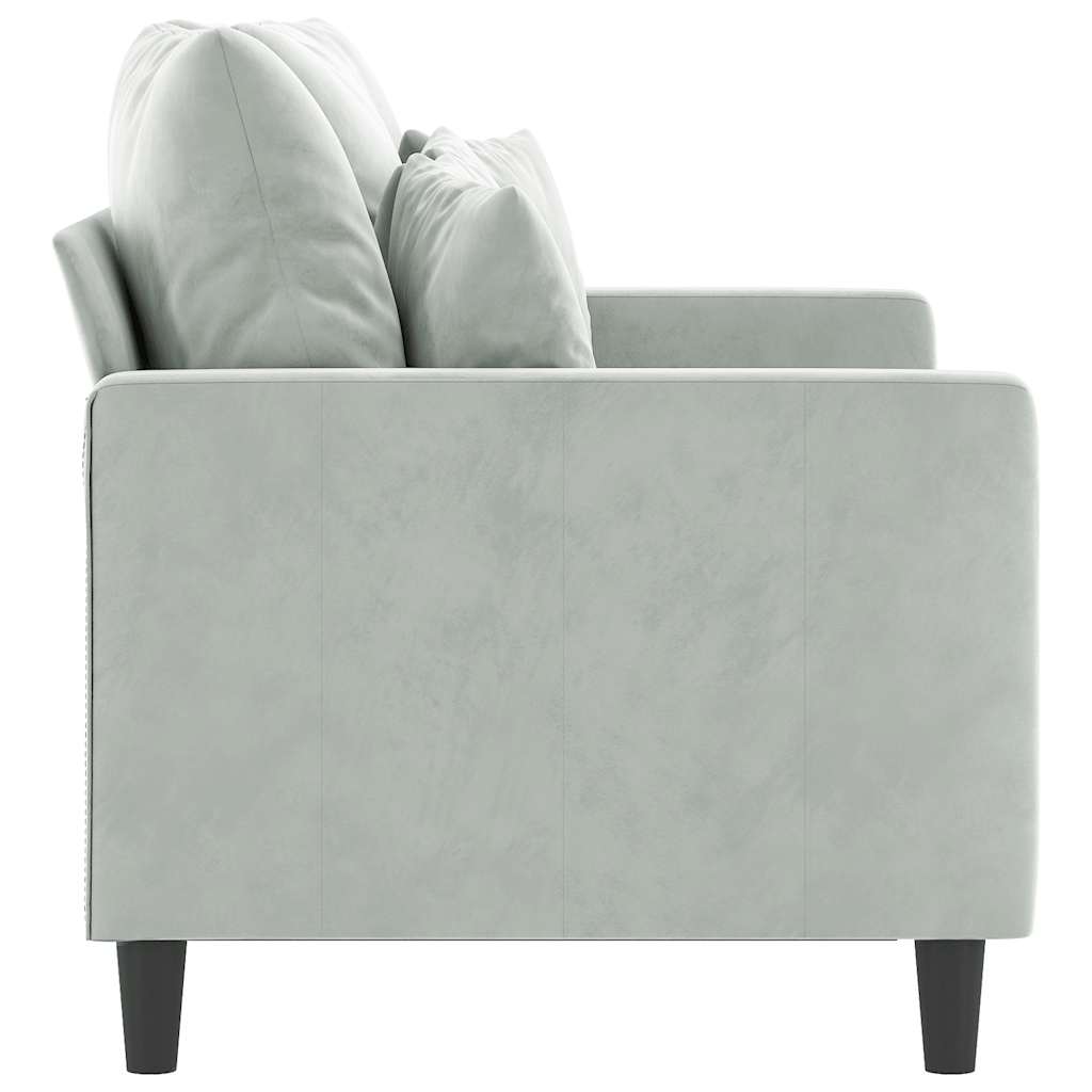 vidaXL Sofa 2-osobowa, jasnoszara, 120 cm, tapicerowana aksamitem