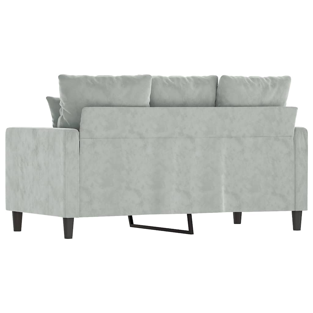vidaXL Sofa 2-osobowa, jasnoszara, 120 cm, tapicerowana aksamitem