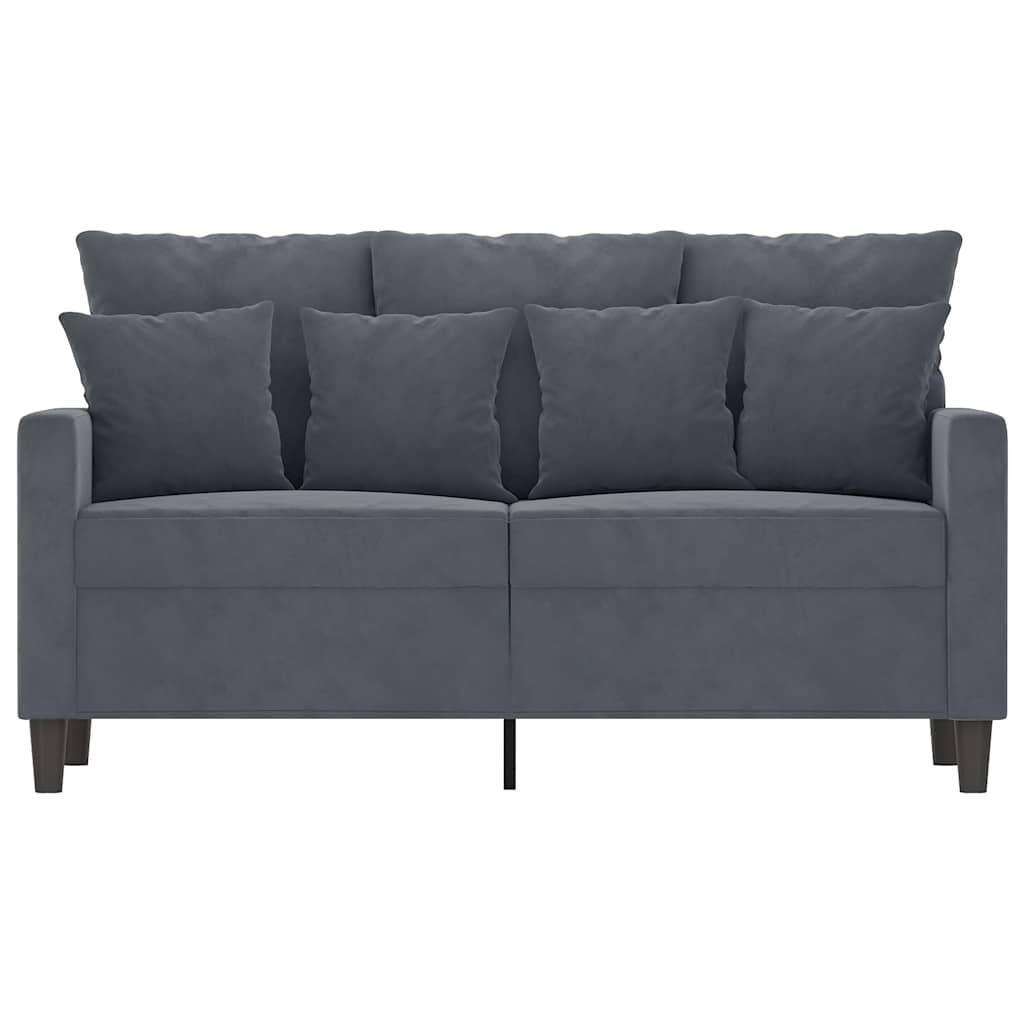 vidaXL Sofa 2-osobowa, ciemnoszary, 120 cm, tapicerowana aksamitem