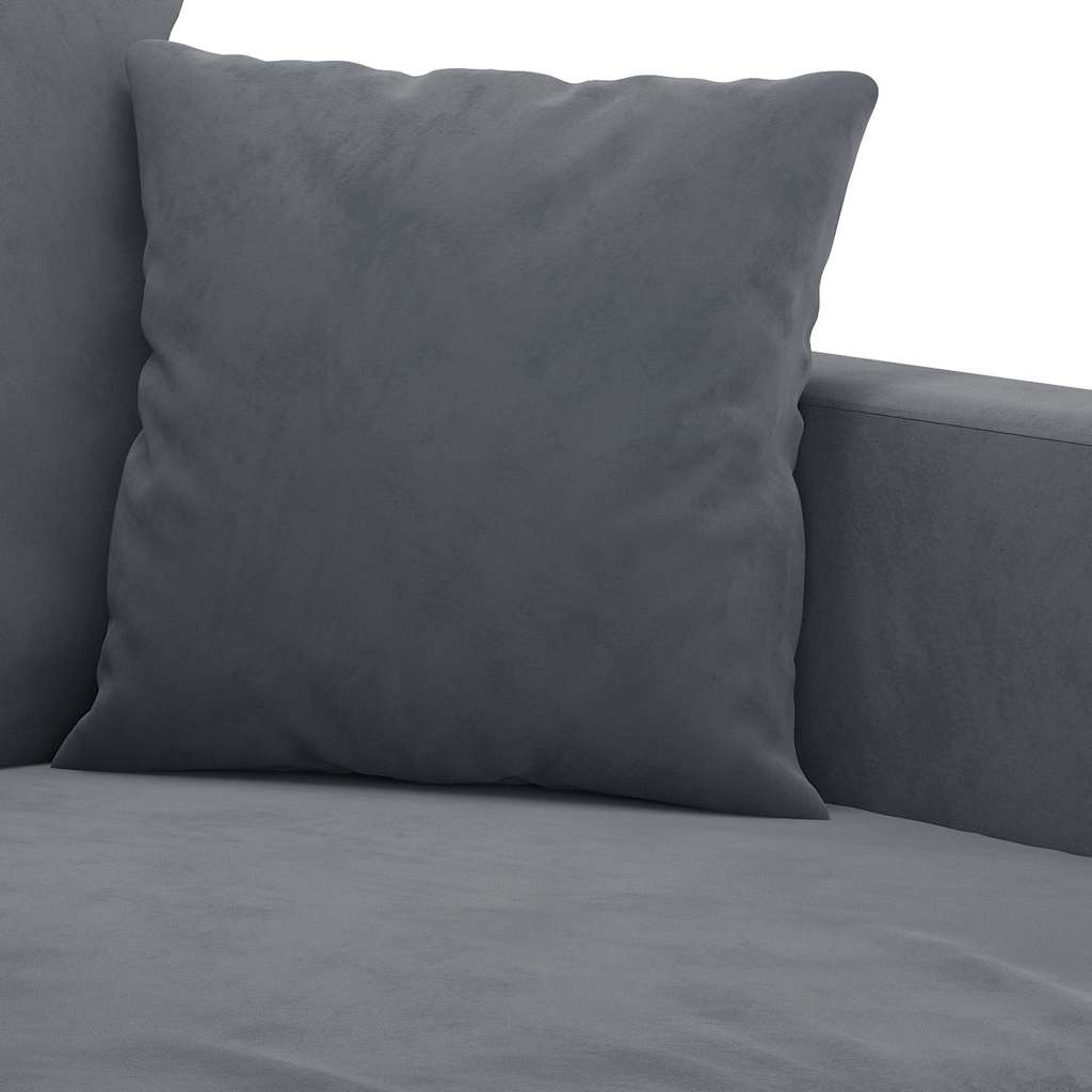 vidaXL Sofa 2-osobowa, ciemnoszary, 120 cm, tapicerowana aksamitem