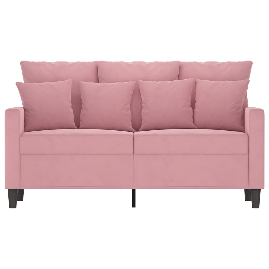 vidaXL Sofa 2-osobowa, różowy, 120 cm, tapicerowana aksamitem