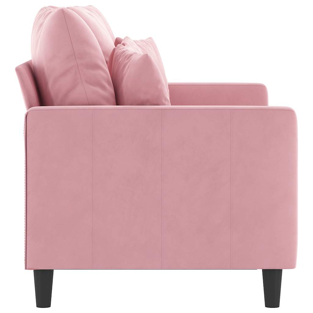 vidaXL Sofa 2-osobowa, różowy, 120 cm, tapicerowana aksamitem