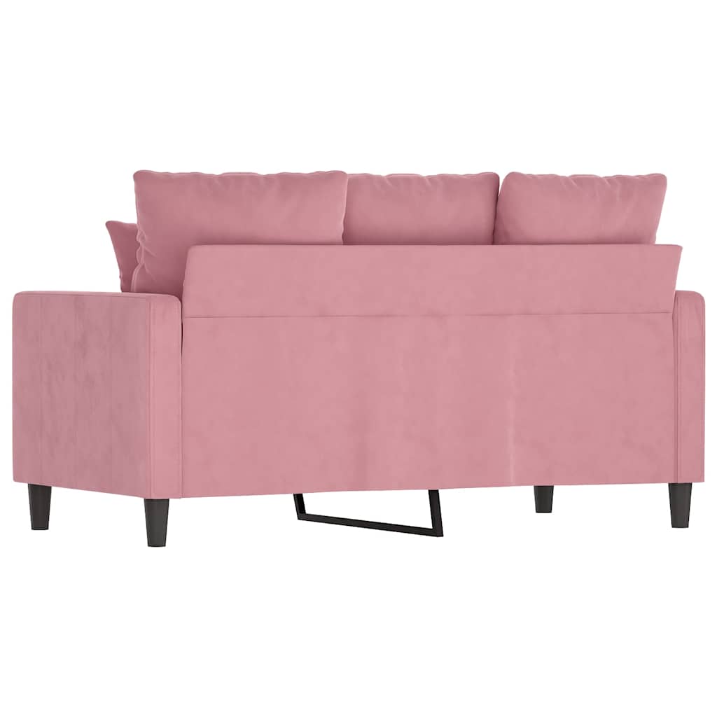 vidaXL Sofa 2-osobowa, różowy, 120 cm, tapicerowana aksamitem