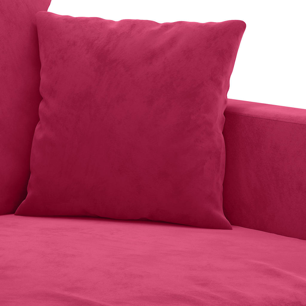 vidaXL Sofa 2-osobowa, winna czerwień, 120 cm, tapicerowana aksamitem