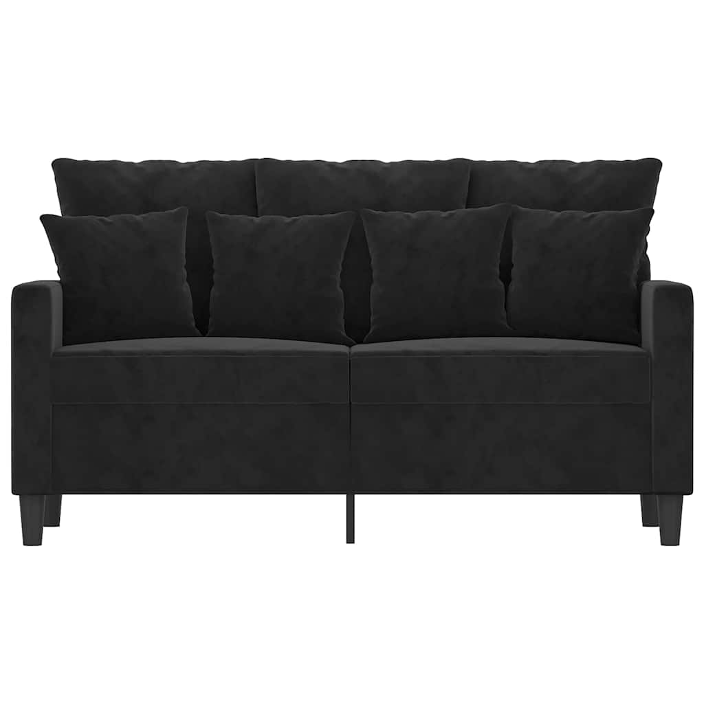 vidaXL Sofa 2-osobowa, czarna, 120 cm, tapicerowana aksamitem
