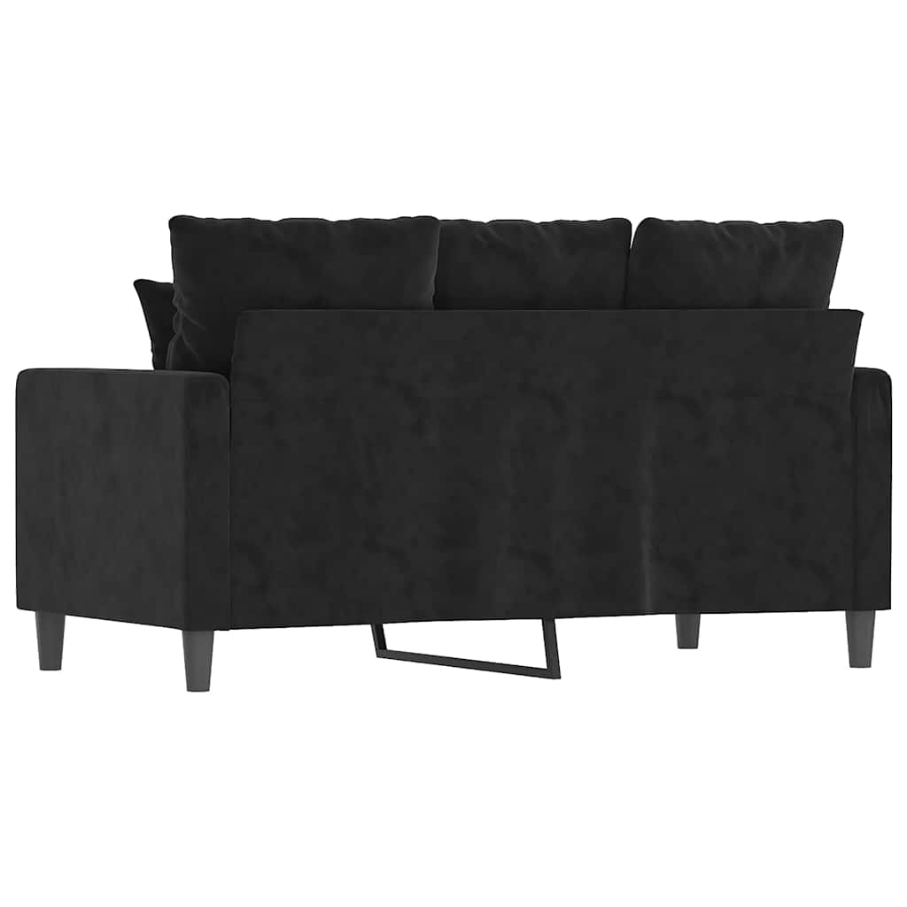 vidaXL Sofa 2-osobowa, czarna, 120 cm, tapicerowana aksamitem