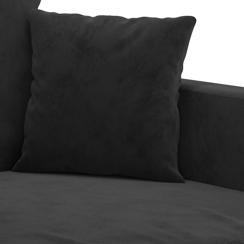 vidaXL Sofa 2-osobowa, czarna, 120 cm, tapicerowana aksamitem
