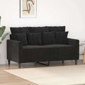 vidaXL Sofa 2-osobowa, czarna, 120 cm, tapicerowana aksamitem