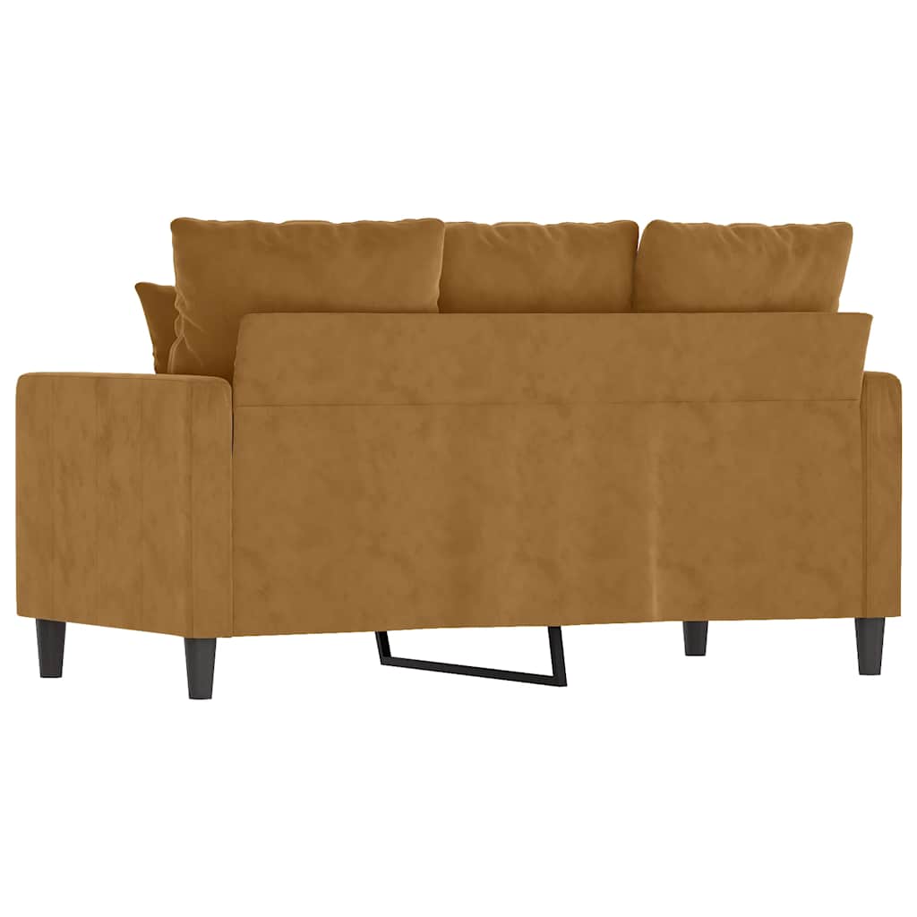 vidaXL Sofa 2-osobowa, brązowy, 120 cm, tapicerowana aksamitem